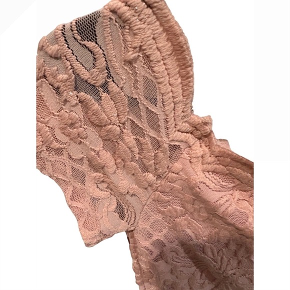City Studio Pink Lace High Low Dress Scalloped Off Shoulder Size‎ 0 - Picture 4 of 6